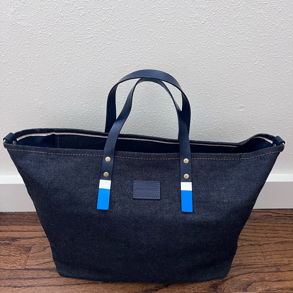 Parker Thatch Bobbi Navy Blue Japanese Selvedge Denim Tote Bag